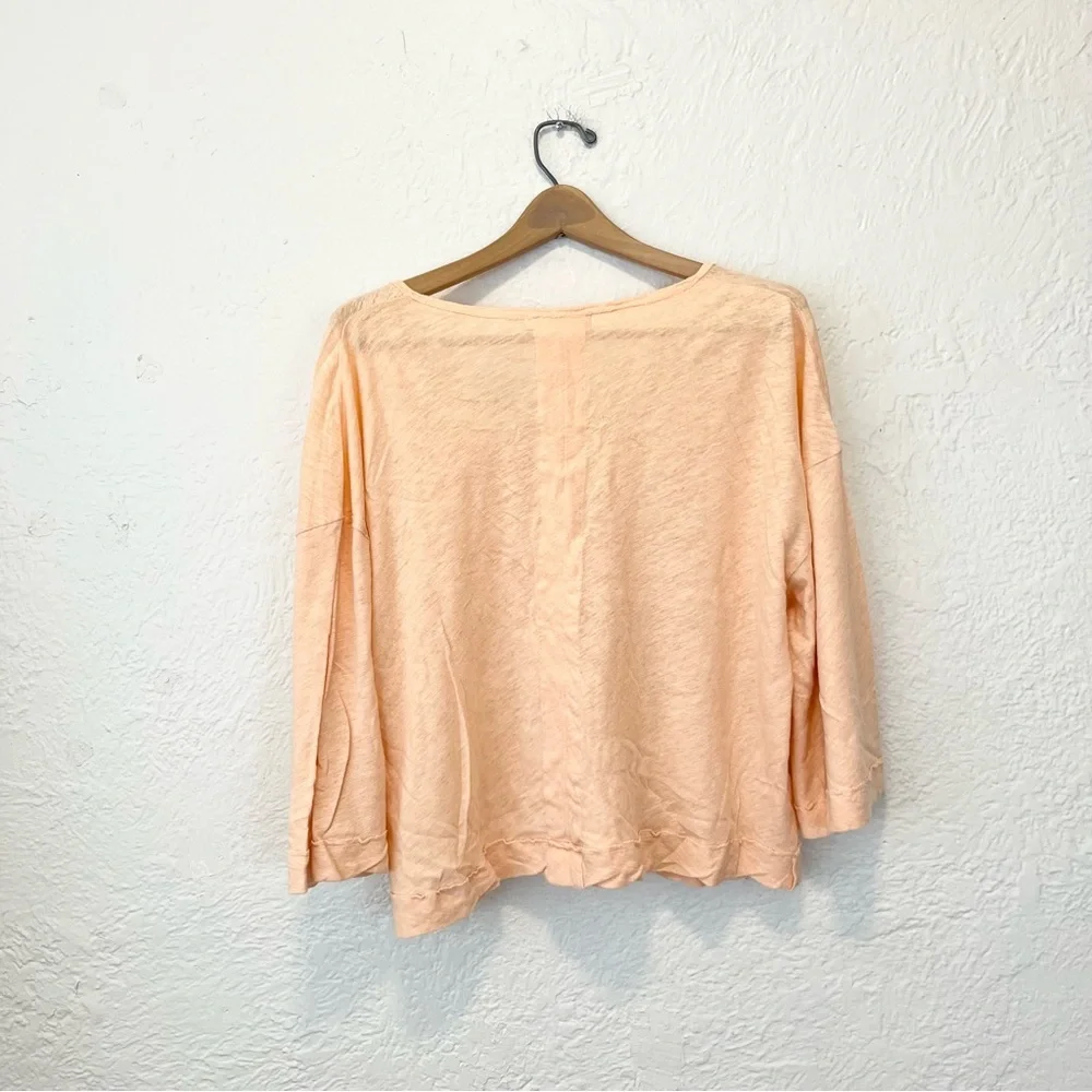 Free People We The Free Shirt Top Oversized Boxy Peach Coquette Large L
